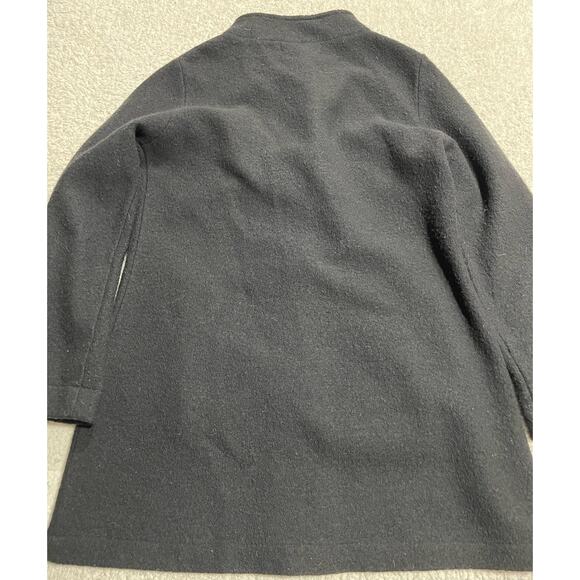 Harve Benard Womens Small Button Up Knee Length 100% Wool Winter Coat Black - Picture 2 of 10